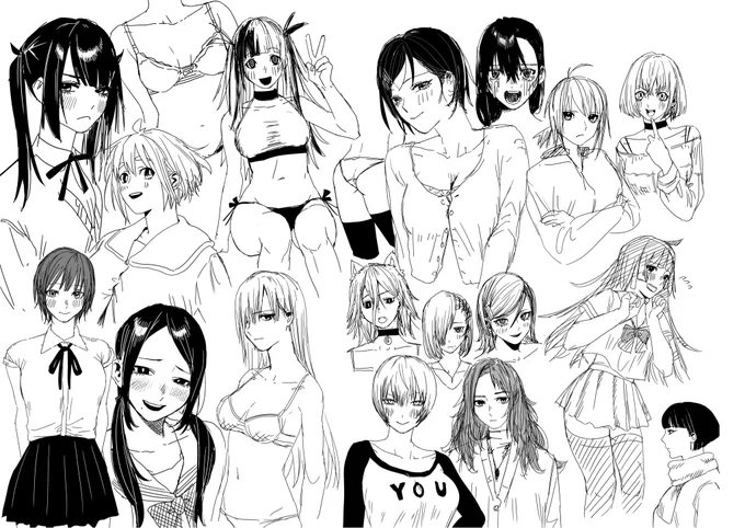 好みの女の子めっちゃ描いた 