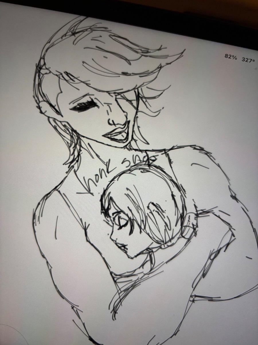 lil Vipow cuddling sketch to make up for my absence