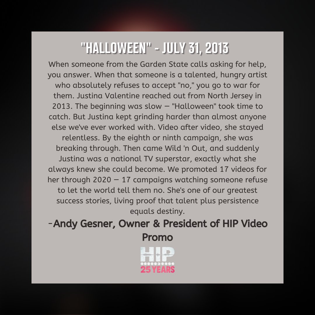 HIPVideoPromo's tweet image. When someone from the Garden State calls asking for help, you answer. When that someone is a talented, hungry artist who absolutely refuses to accept "no," you go to war for them... #HIP100 #25YearsofHIPVideoPromo