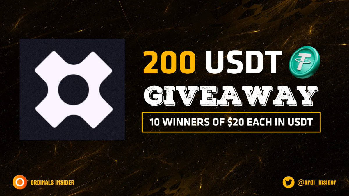 ordi_insider's tweet image. 🎉#GIVEAWAY ALERT
We're thrilled to host an exclusive giveaway with our partner @bitx2100
🎁 $200 in #USDT for 10 lucky people ($20 each)
⏰ Duration: 72 hours
👉 Like & Retweet
👉 Follow us & @bitx2100
👉 Tag 3 friends and drop BEP20 wallet✅
#Bitcoin #Ordinals #Airdrop