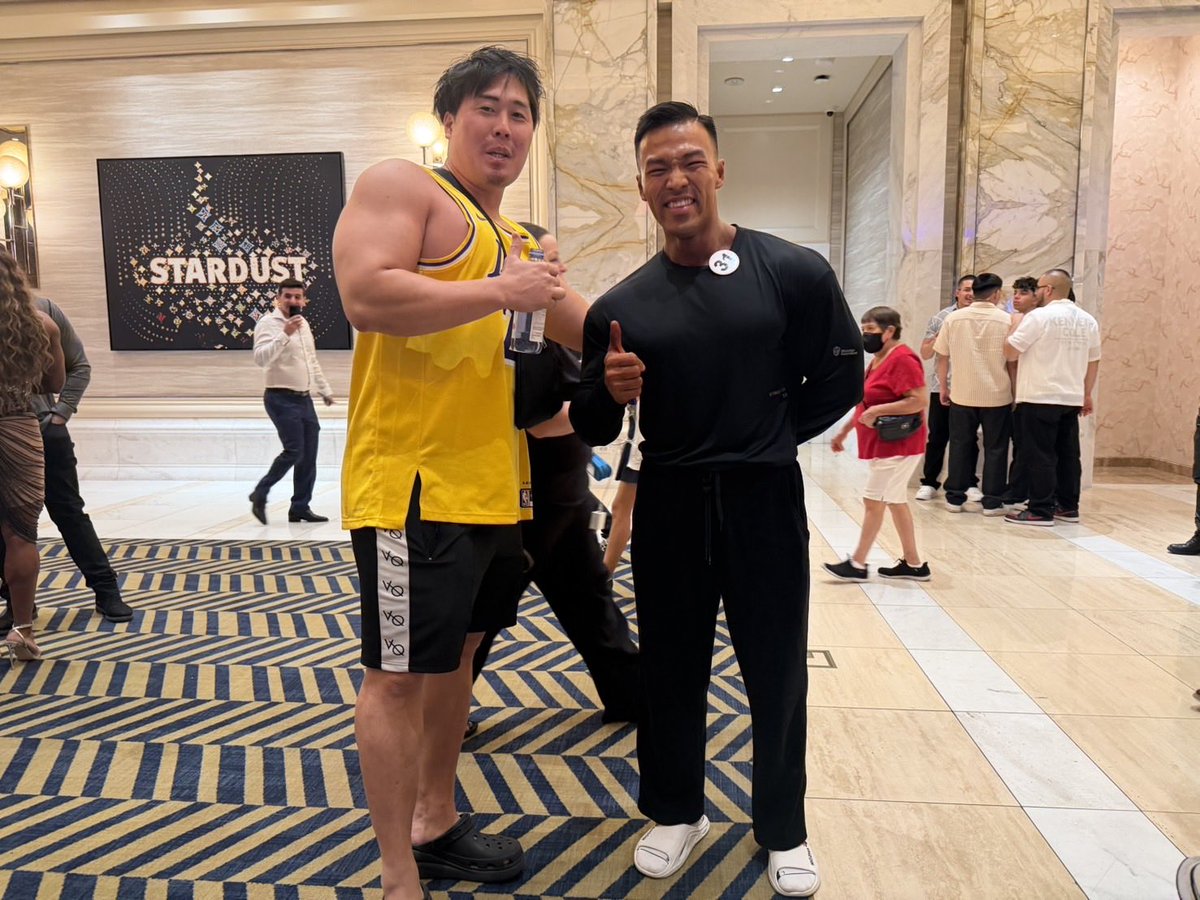workouteating's tweet photo. 推しのジュシアンとバッタリ会ったから📷日本語でめっちゃ話してくれて好印象すぎた

あのメンツでオリンピア6位はヤバいって‼️ https://t.co/Yfze7dYQZ7