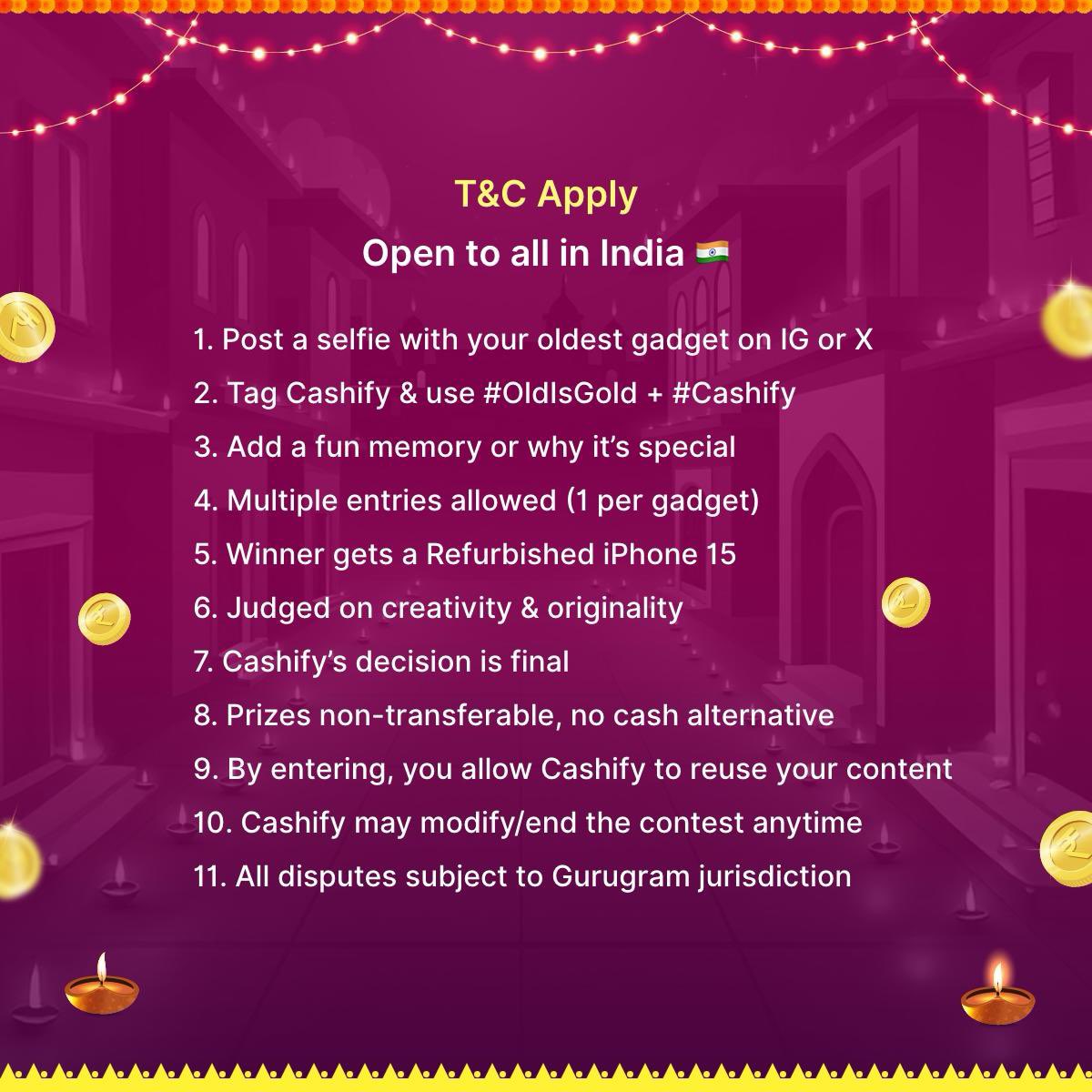 Participate ASAP to win an iPhone this Diwali 🎉

#cashify #giveawayiphone #competitions #diwalispecial
