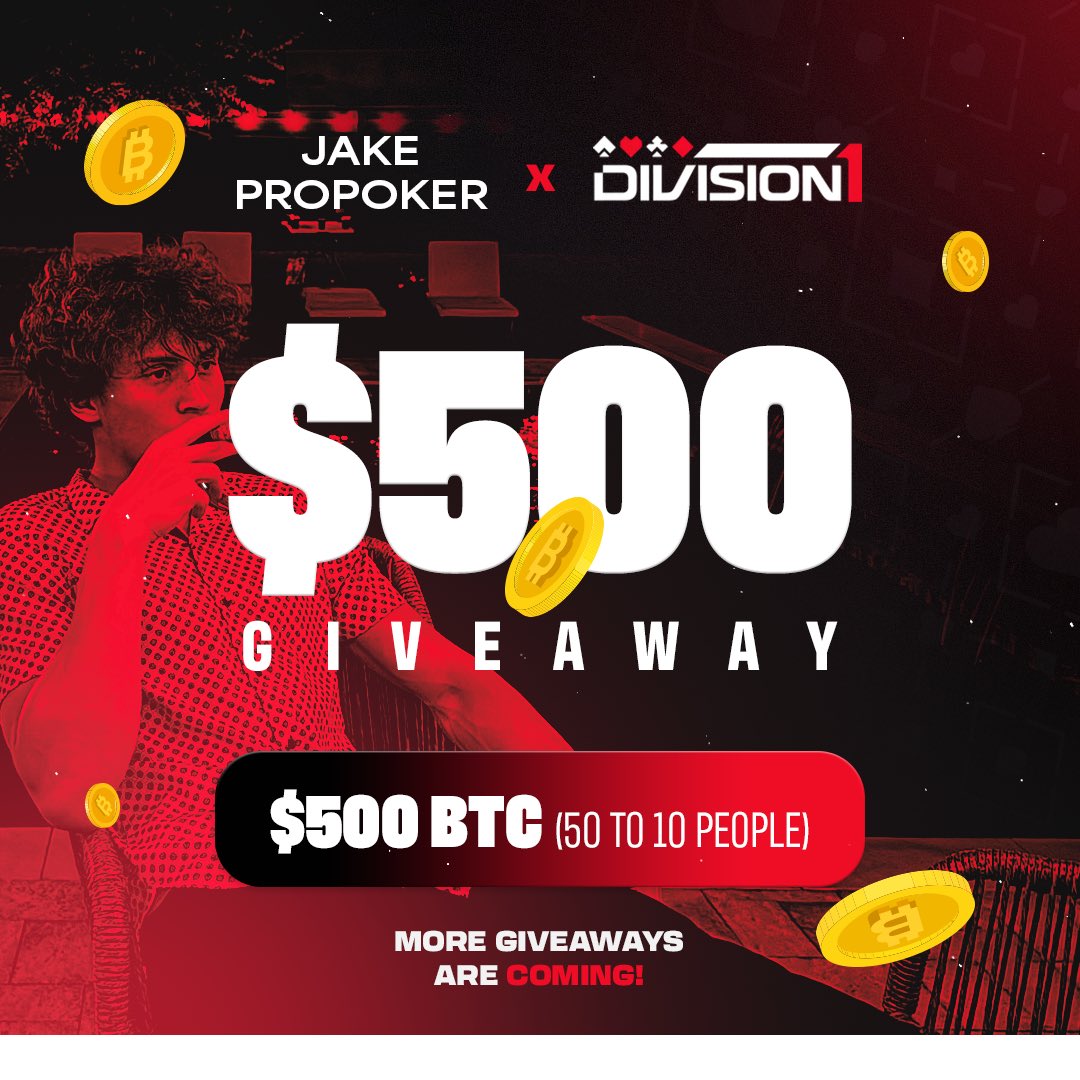 🚨🚨$500 BTC GIVEAWAY🚨🚨
THE PRO IS FINALLY ON X
RT, LIKE, FOLOW, and COMMENT “NOBODY” to enter
Winner will be picked on Wednesday!
<a href="/Div1Poker/">Division 1</a>