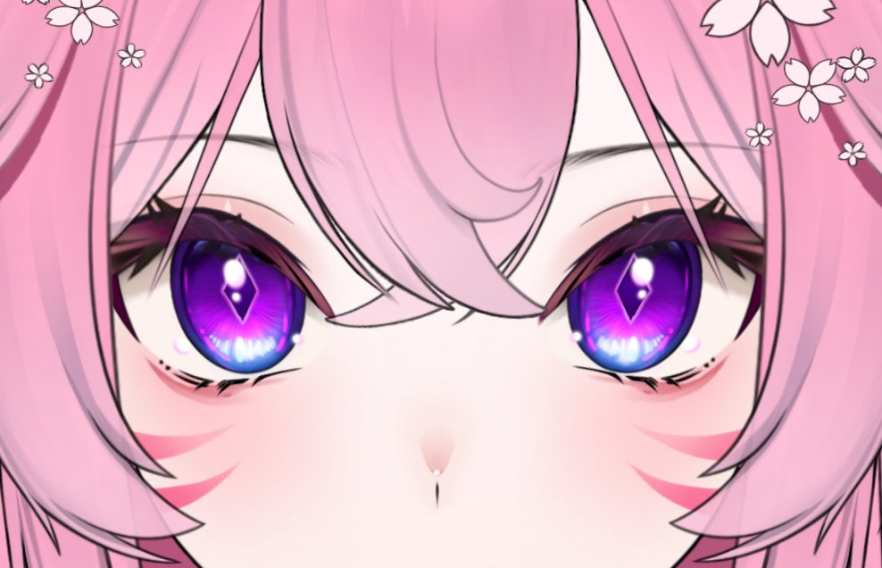 tay_cats's tweet image. eyes 🌸💜 #live2d #vtuber