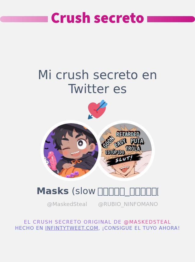 MaskedSteal's tweet photo. Mi crush secreto en Twitter es @RUBIO_NINFOMANO

➡️ https://t.co/rZw6Lyv56f https://t.co/ab2PaDQwbW