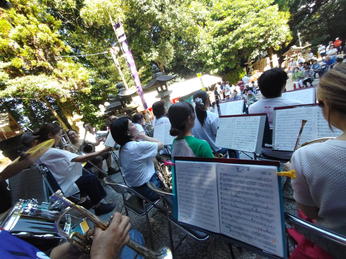 pause_yuu's tweet image. 【鎮守の森コンサート2025】

演奏おわりましたー

いろいろありがとうお疲れございました

#吹奏楽 #由宇 #岩国 #山口県
