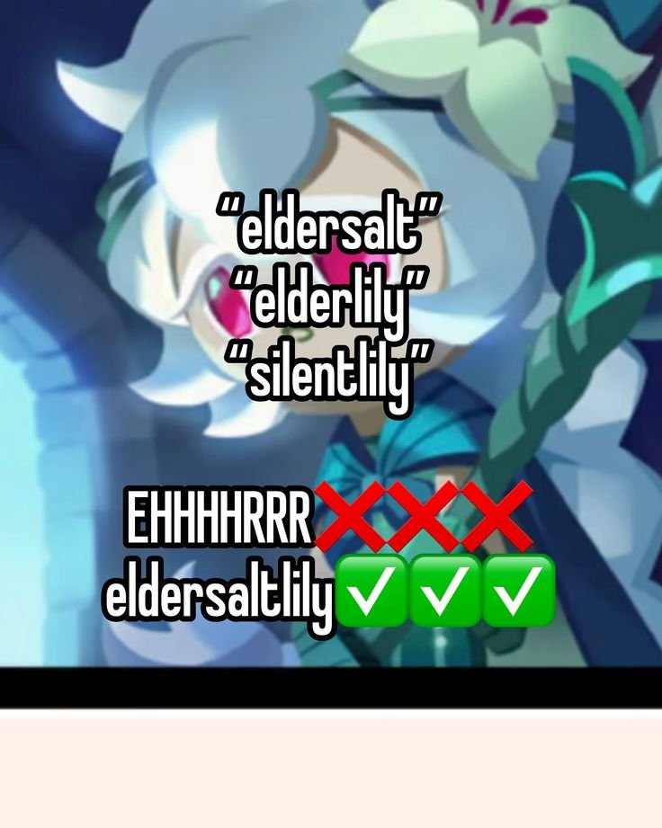Yuko_heartbroke's tweet photo. I ship Silent Salt with a lot of cookies but i forgot.

#cookierunkingdom #silentsaltcookie #silentflour #eldersaltlily #silentlily #silentfaerie #silentsugar #eternalsilence #eldersalt #mysticsalt https://t.co/P2ewabrjCv