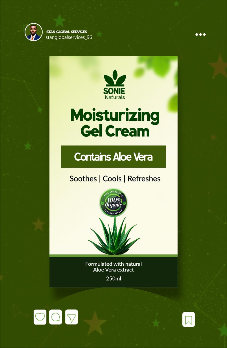 StanGlobals_96's tweet image. Package design for SONIE Naturals' Aloe Vera Gel Cream 💚
Clean design. Natural ingredients. Premium feel.
Sometimes simplicity is the most sophisticated choice.
#PackageDesign #GraphicDesign #ProductDesign
