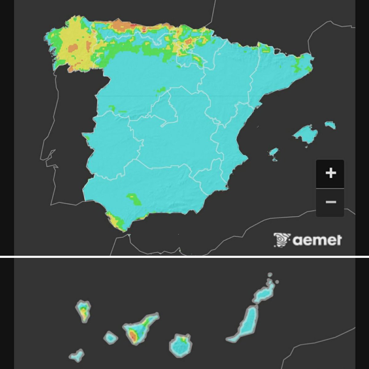 CSIF_forestales's tweet image. 15 de octubre | Riesgo de incendios forestales #IIFF en #España🇪🇸 | AEMET
aemet.es/es/eltiempo/pr…
🔴extremo
🟠muy alto
🟡alto
🟢moderado
🔵bajo