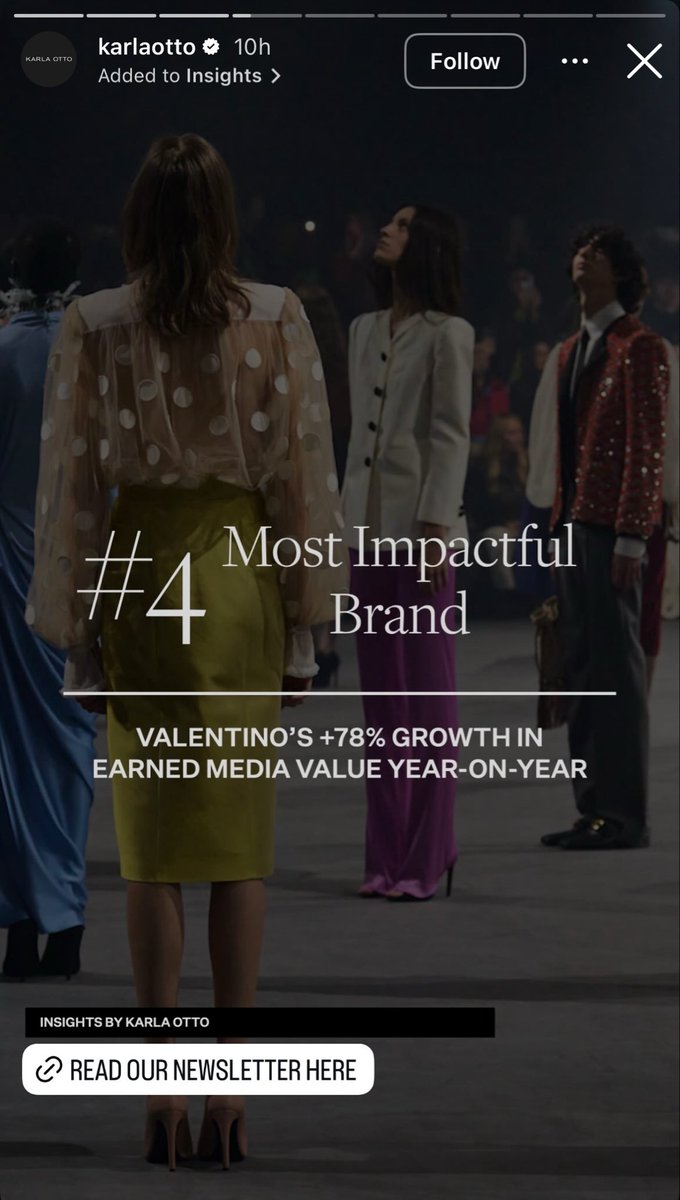 FBlowkey's tweet image. PFW SS26 

Most Impactful Brand
✨ VALENTINO +78% 📈

Congrats Valentino and their them!

@ValentinoTH @MaisonValentino
@srchafreen