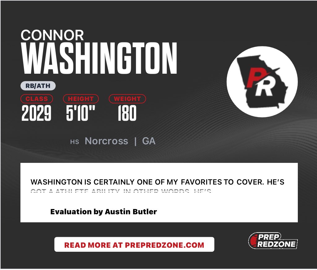 ConnorWashingtn's tweet image. Thanks you @__AustinButler for the player evaluation truly appreciated
can’t wait to takeover Georgia football and also great thanks to @PrepRedzone and @PrepRedzoneNext for recognizing my potential