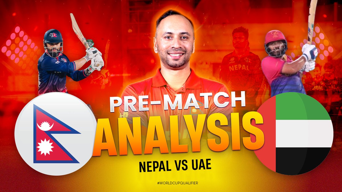 SharadCric's tweet photo. Nepal vs UAE: WC Qualifier || Super Six Showdown || PRE-MATCH ANALYSIS 🔥|| #sharadvesawk
Do watch and share.
https://t.co/bSLLi5PFXj
#NepalVsUAE #WCQualifier #WorldCupQualifier #NepaliCricket #SharadVesawkar #CricketAnalysis #PreMatchAnalysis #MatchPreview #SuperSix https://t.co/59OqXKKIIO
