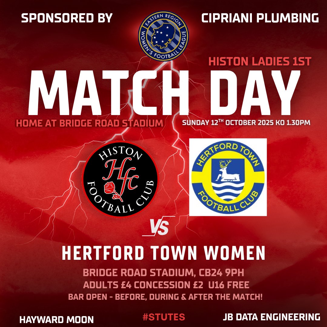 Match Day - Note the earlier KO time as we start our league cup campaign
#HistonLadies #UptheStutes