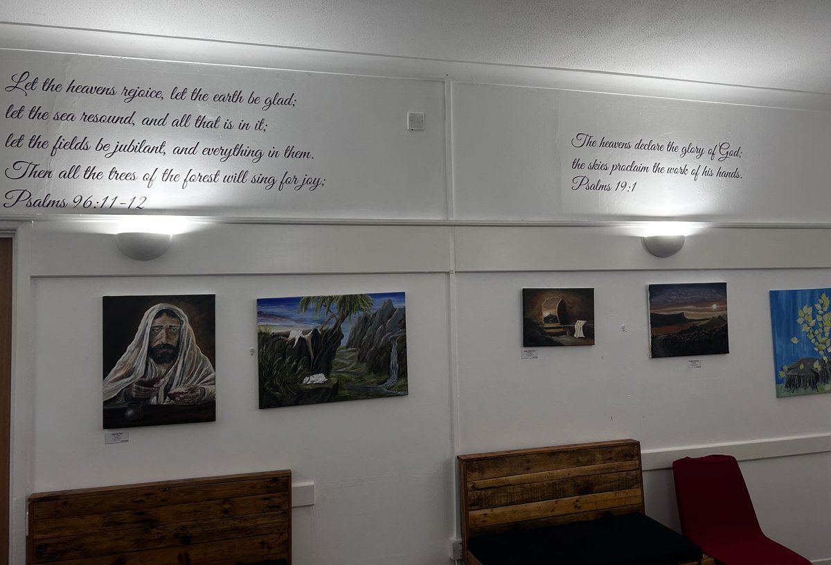 CJM_ArtByColin's tweet photo. Some of my and others faith based art in our prayer room. It’s a peaceful place to sit and meditate on some of the more important things in life and death and what’s next. 
#art #artist #ArtistOnTwitter #LandscapeArt #portraits #painting #paintingportraits #creativity #Creatives #Pray #meditate #faithnotfear #JesusIsKing #Jesus #Eagle