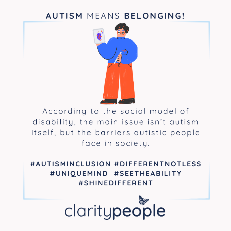 claritypeoplehr's tweet image. Barriers, not autism, create disability. Together, we can remove obstacles so autistic people can thrive.
#InclusionMatters
#Neurodiversity
#DifferentNotLess
#CelebrateDifferences
#HumanDiversity
#ClarityForInclusion