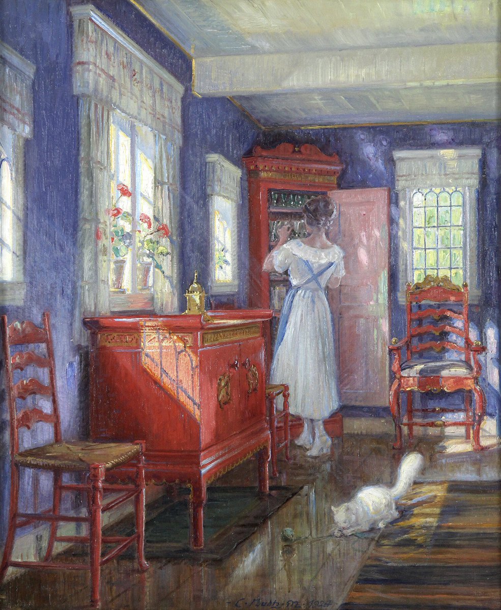 MenschOhneMusil's tweet photo. Carl Budtz-Møller (1882-1953) Sunlit Interior from Melsted on Bornholm c.1924. https://t.co/UCNkVIgNd5