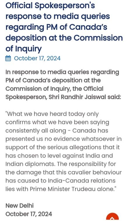 SiddhantHira's tweet photo. 🧵Visible shift in 🇮🇳-🇨🇦 ties between winter 2024 & now
17Oct2024: 🇮🇳MEA-"Responsibility for damage this cavalierbehaviour has caused 🇮🇳-🇨🇦relations lies w/ #PMTrudeau alone"
22Nov: 🇨🇦 denied it had evidence PMModi linked to violence on 🇨🇦soil.
28Nov: 🇮🇳RajyaSabha q on 🇮🇳-🇨🇦
1/3 https://t.co/3qpdWHdkci