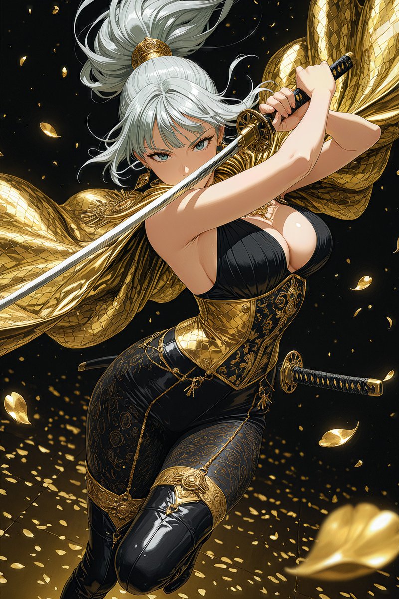 MovLog_AI's tweet image. 刃に映るのは敵じゃない。
私の覚悟よ。
What reflects in my blade…
isn’t the enemy, but my resolve.