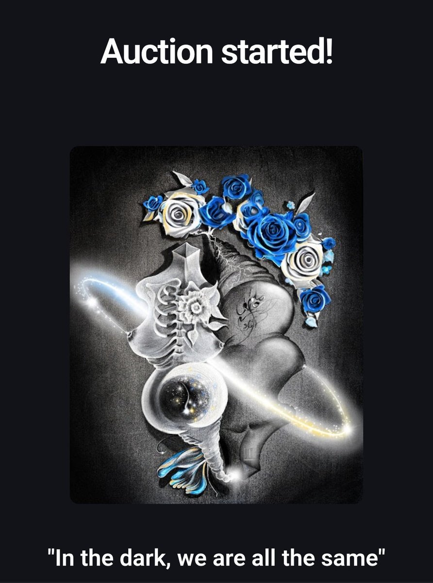 hamidehhos's tweet image. 1:23 AM ... am i dreaming?
@AshFacePlant , somewhere deep on my heart,  there&apos;s a beautiful mix of happiness and  gratitude , and it&apos;s because of u 🪄🤍🖤💙

Merci beaucoup for starting the auction on &quot; In the dark,  we are all the same &quot; ♡

foundation.app/mint/eth/0xd60…