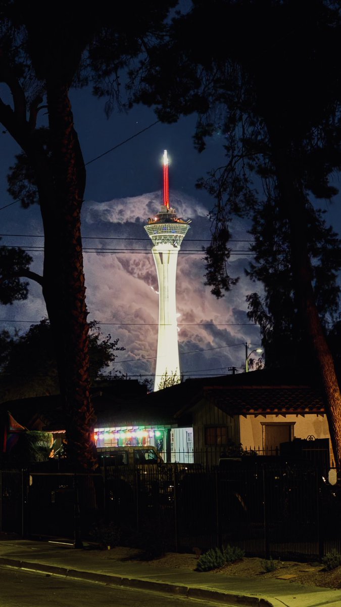 Vegas is turning up tonight. View from our front yard. ⚡️