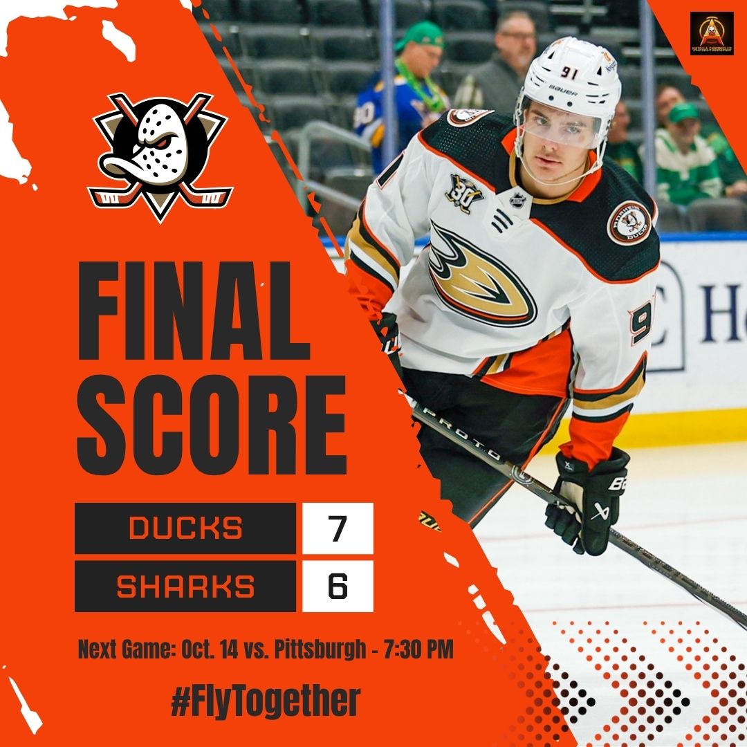 COMEBACK KIDS!!! 3 unanswered goals (2 in 3rd &amp; the game-winner in OT) help salvage 2 points in the Shark Tank #FlyTogether