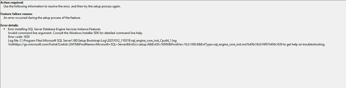 s_mazi_mumbai's tweet image. but when i try to install @SQLServer 2022 i got following errors. Since @Azure don&apos;t have fix database hosting plans and pay as you go is too expensive i can&apos;t use online database either. So thank you @Microsoft @SQLServer &amp;amp; @Azure for screwing #DotNetDevelopers 2/2