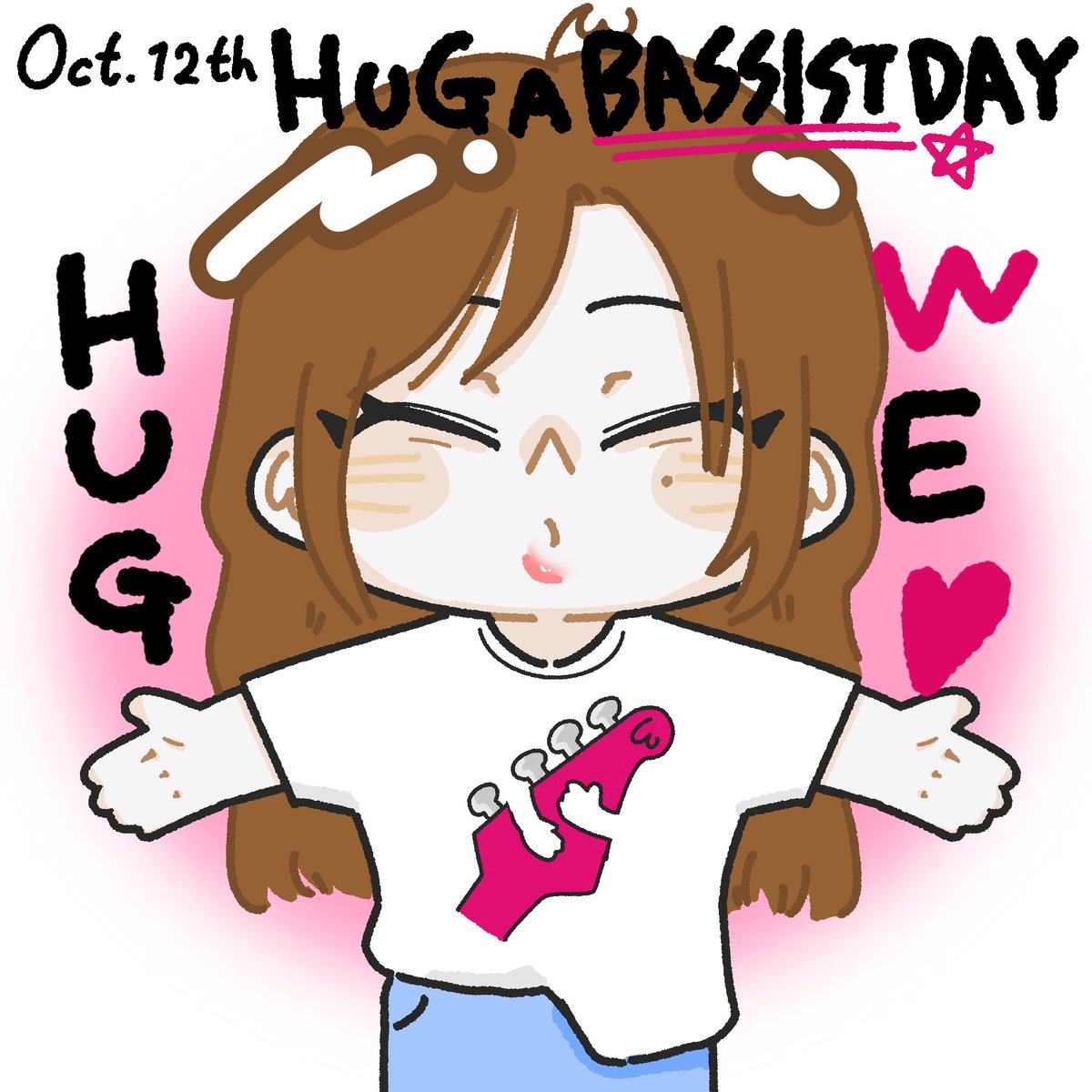 5unset0008's tweet image. Today is October 12th.
aka Hug a Bassist Day

Let’s hug W💕

#QWER #fanart #procreate #procreateart