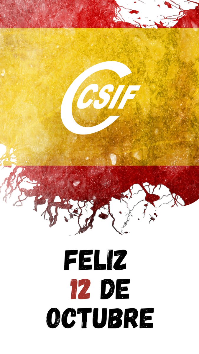 CSIFSanidadNaci's tweet image. 🇪🇸 CSIF Sanidad Nacional desea a todos y todas un feliz 12 de octubre, Día de la Fiesta Nacional.
Una jornada para celebrar lo que nos une, reconocer nuestro compromiso común y seguir trabajando por un país mejor, más justo y solidario.

#12deOctubre #FiestaNacional #CSIFSanidad