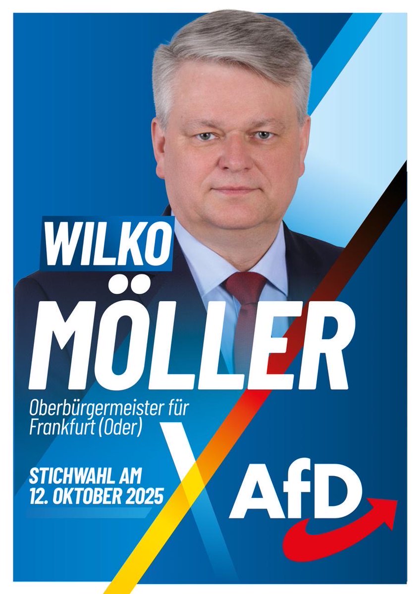 EchoDerHeimat's tweet image. Bürger aus #Frankfurt (Oder)!
Heute entscheidet sich in der Stichwahl, wer euer neuer Oberbürgermeister wird! Mit Wilko #Möller (@Wilko_Moeller) steht ein Kandidat der Opposition zur Wahl, mit dem sich wirklich etwas ändert. Möller zum ersten #AfD-OB #Brandenburg|s wählen!