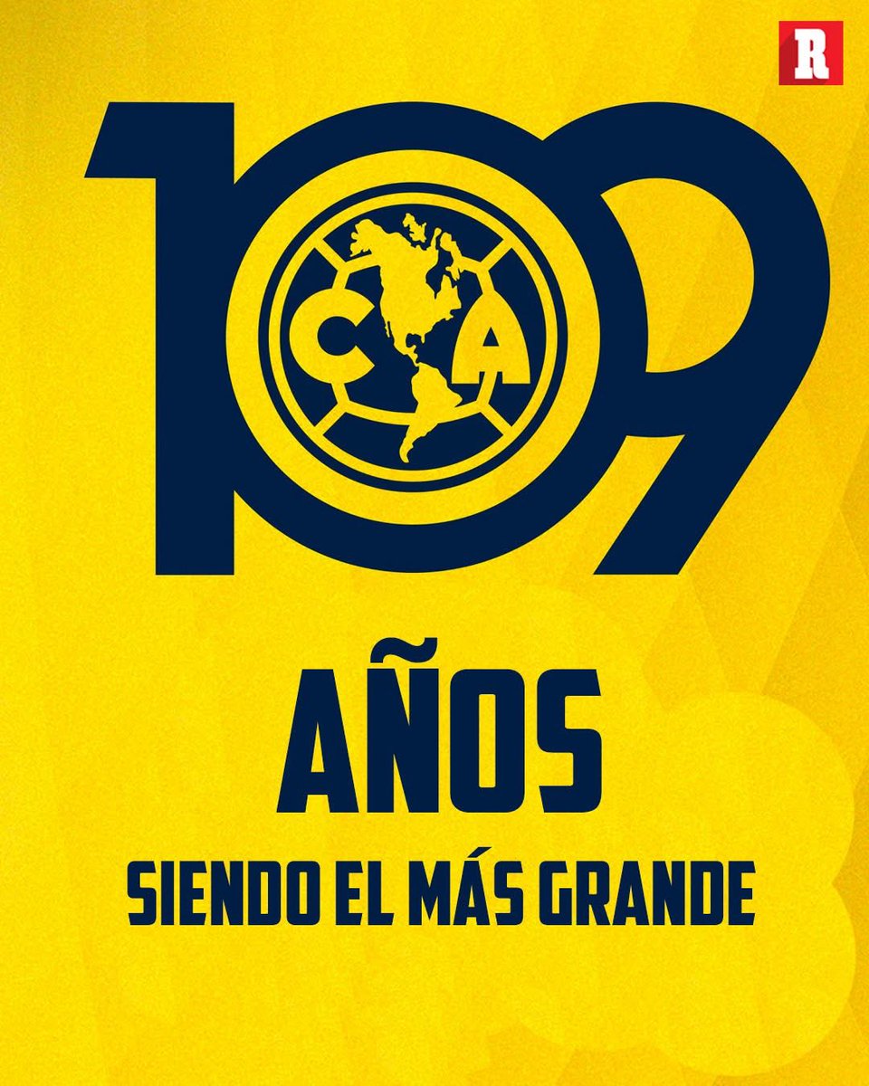 record_mexico's tweet photo. GRANDES DE VERDAD 🦅

El futbol mexicano está de fiesta. Hoy cumple 109 años el Club América, el equipo más grande de México. 

109 años de pasión azulcrema. 🇺🇦🇺🇦 https://t.co/nesZrscrUj
