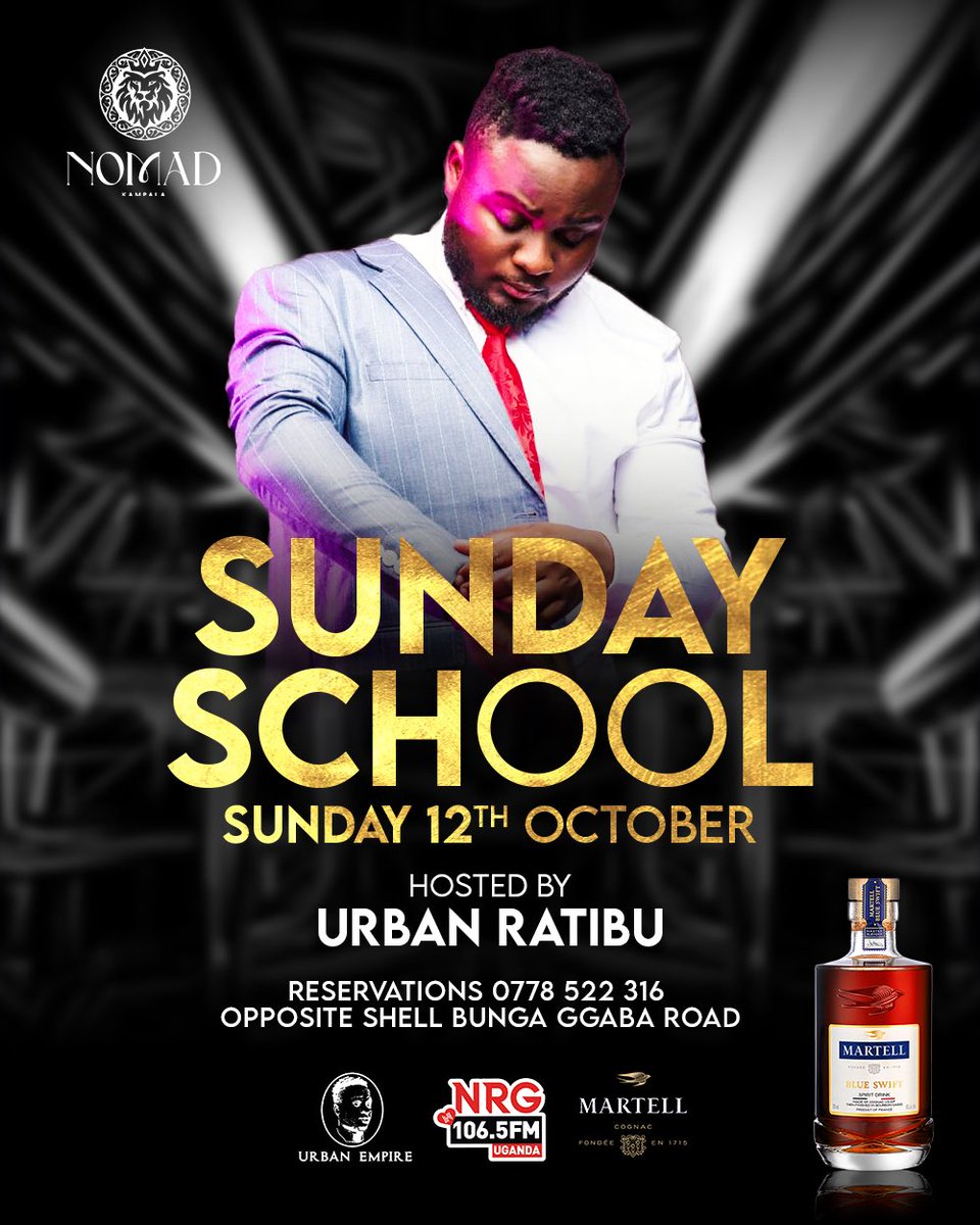 djurbanstar's tweet image. #SundaySchool is back tonight with the #NightLifeKing along with the second in command come be part of the exciting rave and enjoyment coz this edition is #WeOutside🔥🔥 a lot is gona happen see u later #Nomad x #UrbanEmpire 💯✅
@RatibuUrban 
@NOMAD_KAMPALA