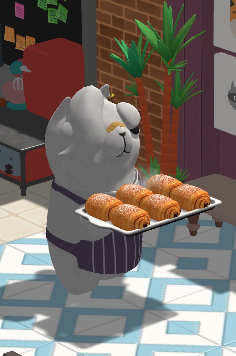 AnimalBakeryDev's tweet photo. The bakery is open every day of the week including #ShowMeSunday and today we are serving chocolate croissants fresh out of the oven! π₯π
#IndieGame #CozyGame #BakerySim #MadeWithLove https://t.co/ZpBcEWSzUa