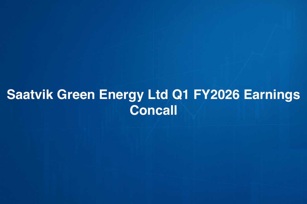 TheDumbMoney_'s tweet image. Saatvik Green Energy Ltd Q1 FY2026 Earnings Concall
#saatvik  #EarningsConcall
youtu.be/QO5hDE8MrZw