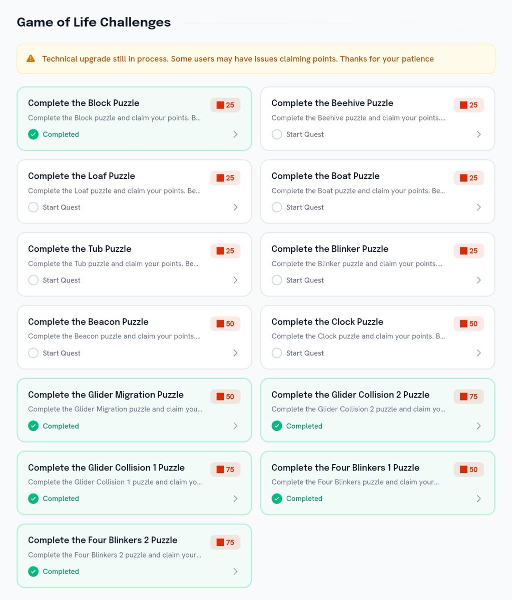 gamefiivan96683's tweet image. GM friends, I know that many people have encountered the fact that some of the &quot;Game of Life&quot; tasks are not counted. The team @linera_io is already working on this issue. We wait🙏

@dannygreene @MyzJulz @Josiah0x @gordong156 @djony_sd 

#Microchains #Linera