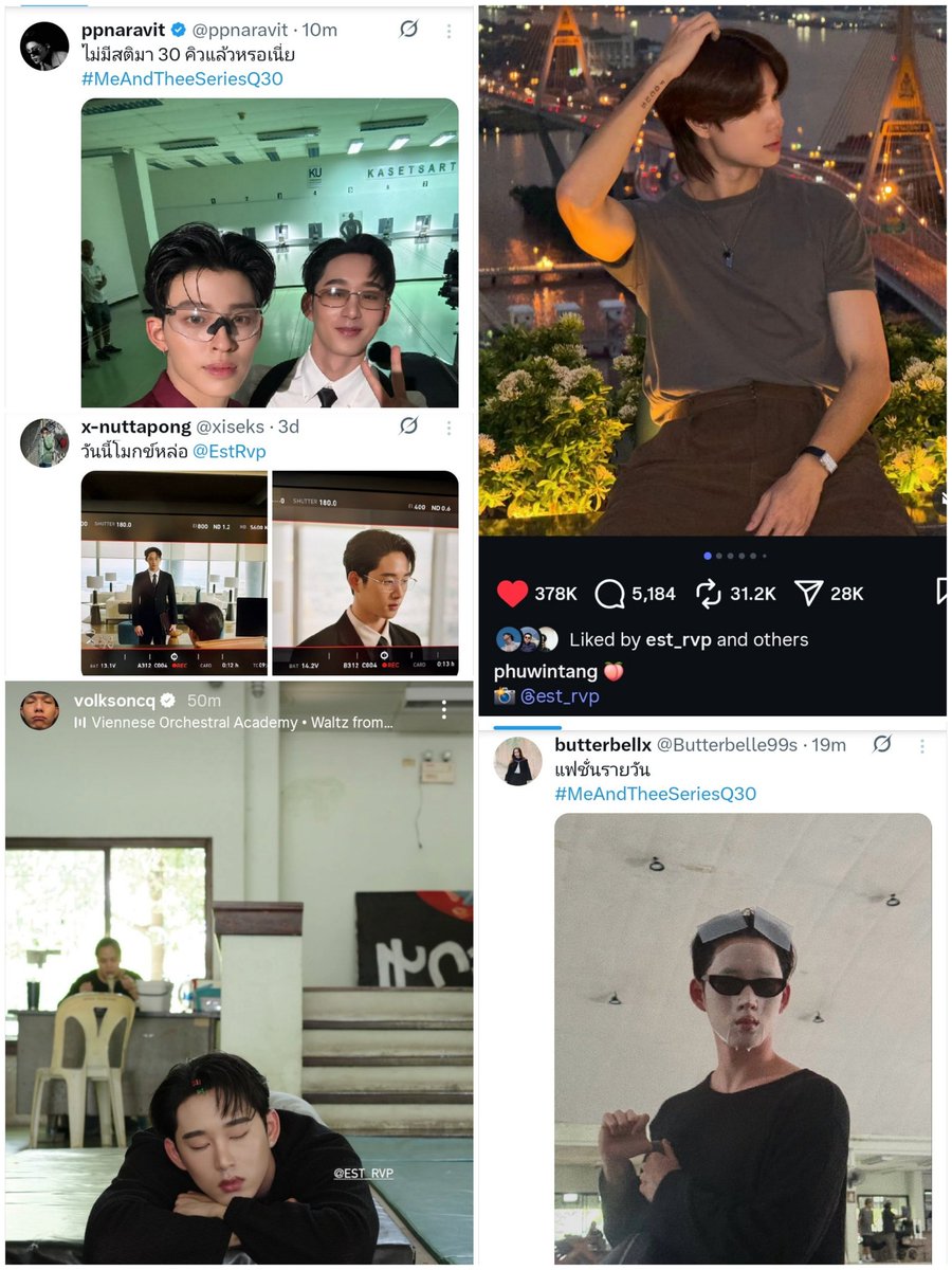 Est is so adored by the cast and crew of Me and Thee 😭🫶

Pond Phuwin constantly adoring him and posting with him, the director, the stylist, the make up artist and everyone in set, the way constantly adoring Est 😭💙💙

#MeAndTheeSeriesQ30 
#est_rvp <a href="/EstRvp/">est_rvp</a>