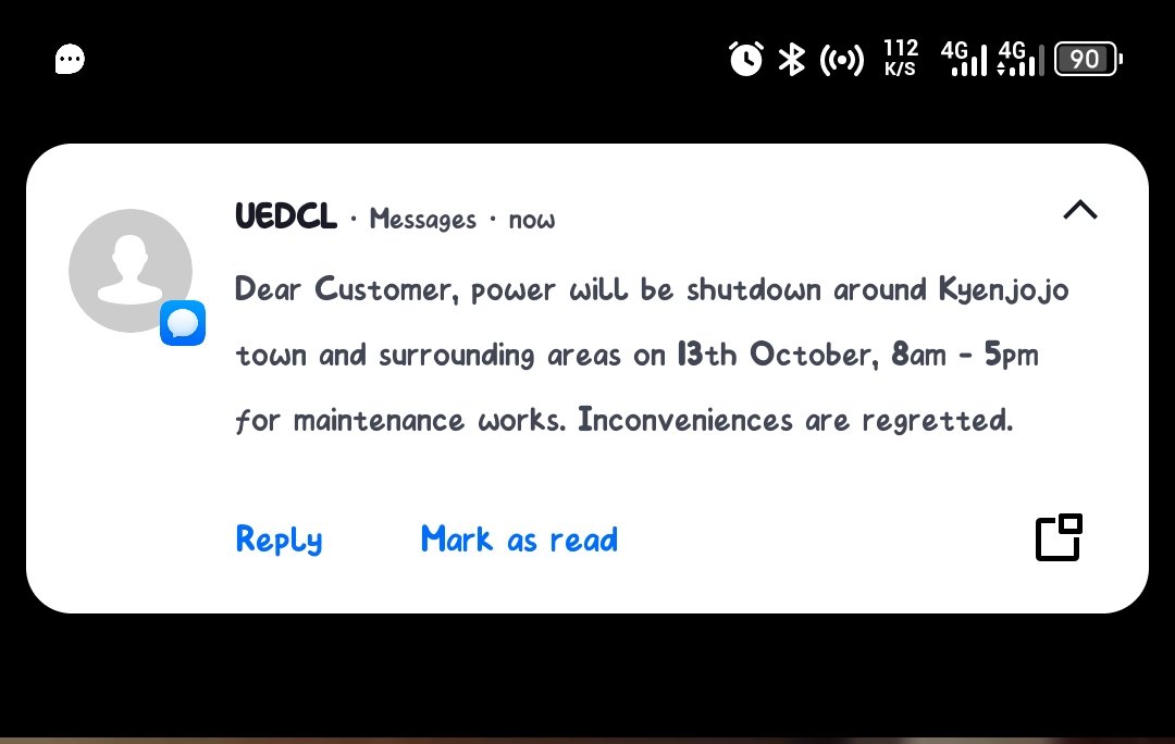 EngIsaac01's tweet photo. @SpireJim @UEDCLTD Nze I wonder y they even  send such messages coz even without them power goes more than 10 times aday https://t.co/KFasWcNLQq