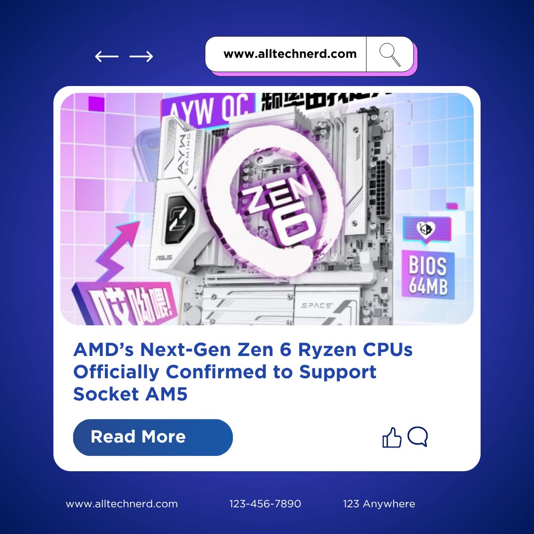 Alltechnerd's tweet image. AMD’s Next-Gen Zen 6 Ryzen CPUs Officially Confirmed to Support Socket AM5

alltechnerd.com/amds-next-gen-…

#amd #zen6