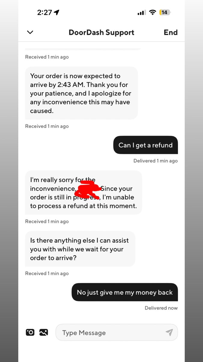 RodneyRadDog's tweet photo. I think DoorDash AI wants to go home with me, what do y’all think? https://t.co/yUvSmp3St7