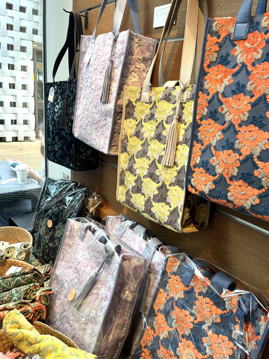 【PUPU LAUKKU　ププラウック】金華山　バッグ 金華山巾着 ＜水色オレンジの花格子＞ 2Way ショルダー バッグ