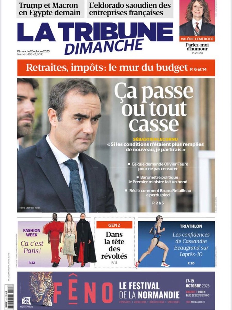 A la Une aujourd’hui de La <a href="/TribuneDimanche/">La Tribune Dimanche</a>