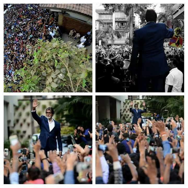chavianupamjain's tweet image. Every Sunday Mr #AmitabhBachchan meets so many fans outside his home at Juhu ! His home is 10 minutes walk from Juhu Beach ! This is called real stardom ! #Modiji & Other politicians should also meet fans on Sundays ! Fans can take selfie with their "Beloved" leader !