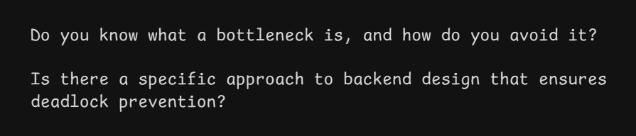 101xanshu's tweet image. how would you answer these in a backend interview ?