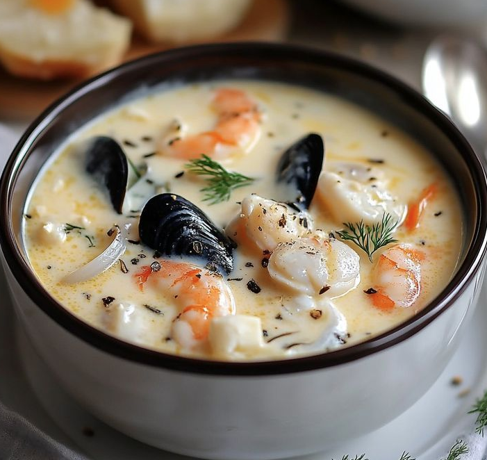 Andre24Social's tweet photo. Found this gem on Pinterest โ a creamy seafood chowder loaded with prawns, mussels, and fish. ๐ฆ
Rich, flavourful, and made for chilly days. Would you go for a bowl like this? ๐
#SeafoodChowder #PinterestFind #FoodLovers #ComfortFood
Take a look! ๐
https://t.co/Xi3QYYtwHT via @pinterest