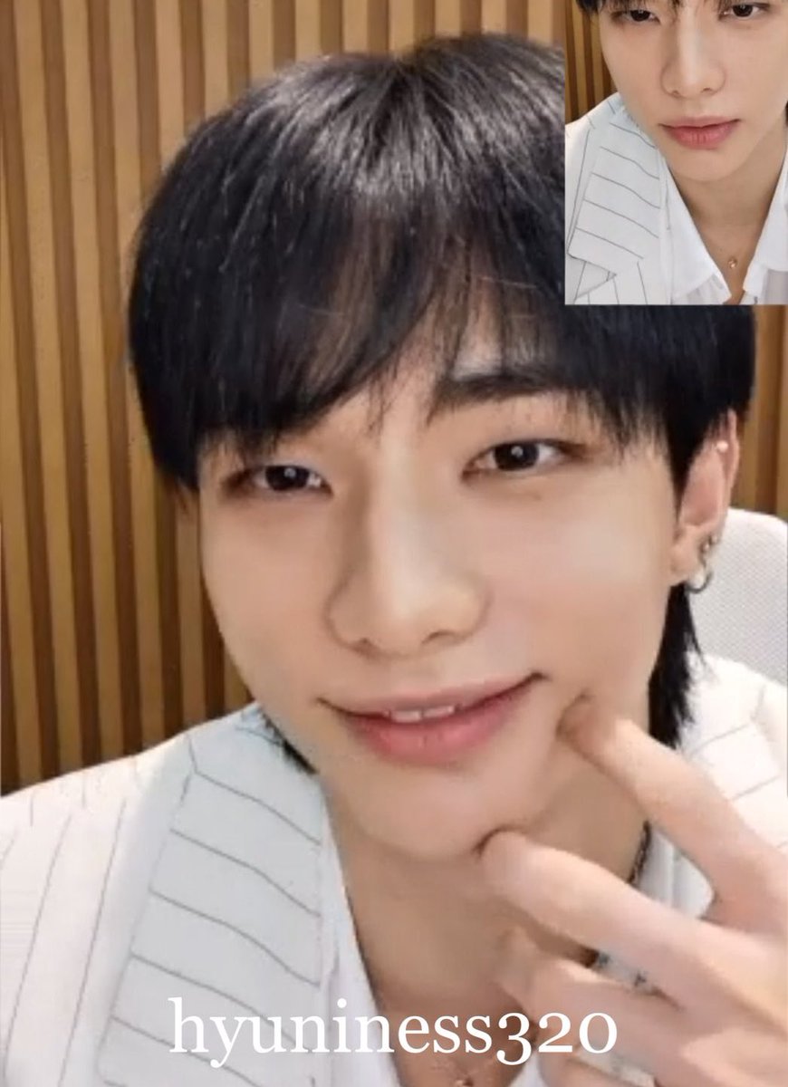havenfiIm's tweet image. hyunjin looks so pretty for today’s counting stars vc oh my goshhhh 🥹