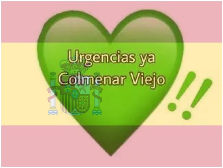 Buenos dias <a href="/IdiazAyuso/">Isabel Díaz Ayuso</a> y <a href="/FatimaMatute/">Fatima Matute Teresa</a> . La principal reivindicación de los vecinos de #ColmenarViejo. También se viste de Día de la Hispanidad. URGENCIAS YA PARA COLMENAR 💚🇪🇦💚🇪🇦💚🇪🇦💚🇪🇦💚🇪🇦💚🇪🇦💚🇪🇦💚🇪🇦💚🇪🇦🇪🇦💚🇪🇦💚🇪🇦💚🇪🇦💚🇪🇦💚🇪🇦💚🇪🇦💚🇪🇦💚🇪🇦💚