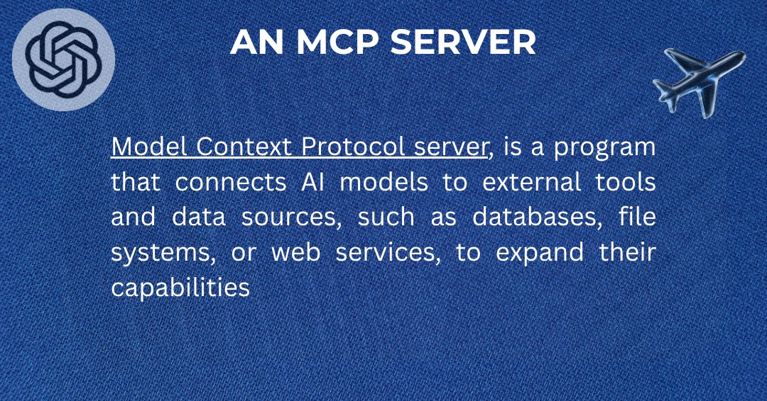 Benrich127N's tweet image. Model Context Protocol Server connects AI models to external tools and data sources, such as databases, file systems, or web services, which enables AI models to perform more complex tasks beyond their internal capabilities. #AI #mcpserver #prompt #llm
