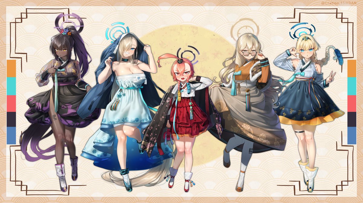 한복 C&amp;C🌕
정말 긴 연휴였어

#ブルアカ　#BlueArchive