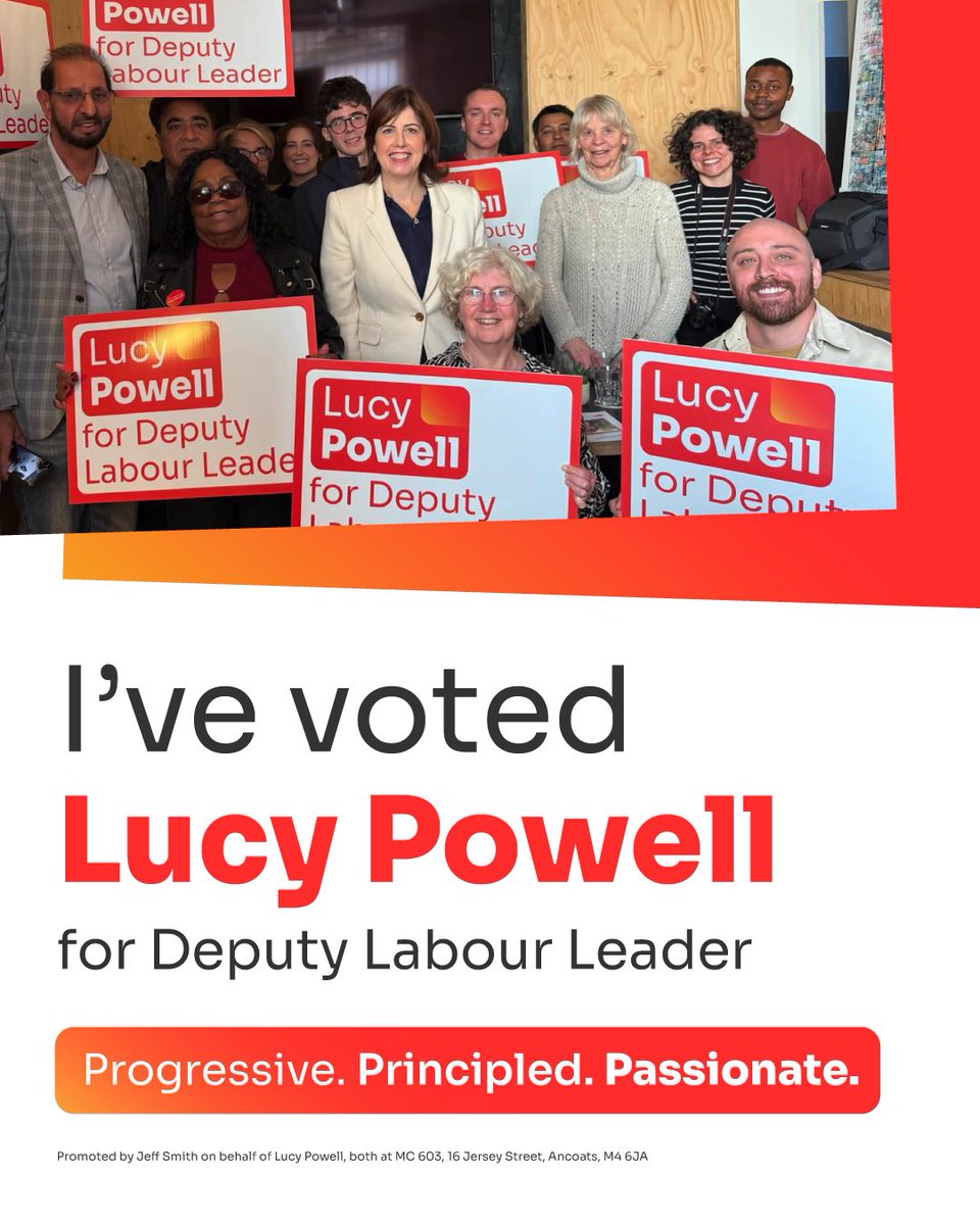 The removal of voices from the frontbench representing the majority of the party and PLP was unfortunate.

Without hearing those voices behind closed doors, public division and rebellion becomes far more likely.

I've voted for Lucy to ensure every part of the movement is heard.