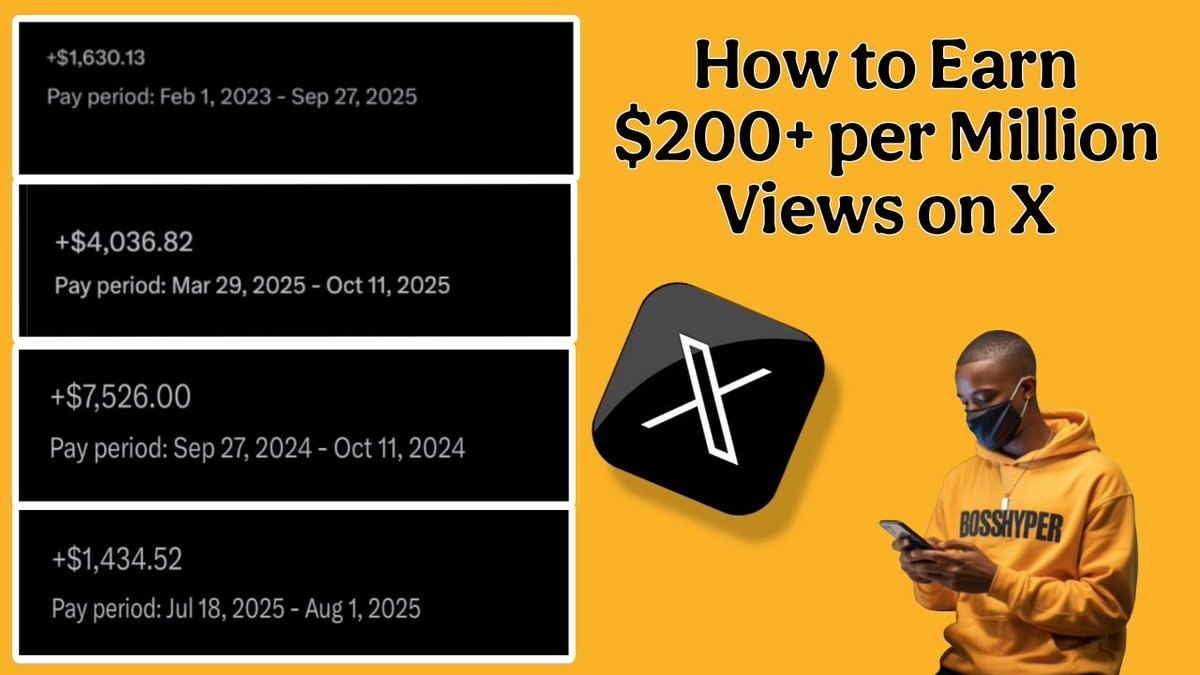 hyperkrypt's tweet image. You finally got monetized on X? Congrats.
Now comes the part nobody told you about, getting paid for real.
What if I told you most monetized creators on X still make less than $20 per million views?
Let’s break down why that happens, and how you can fix it.
Before we proceed,…