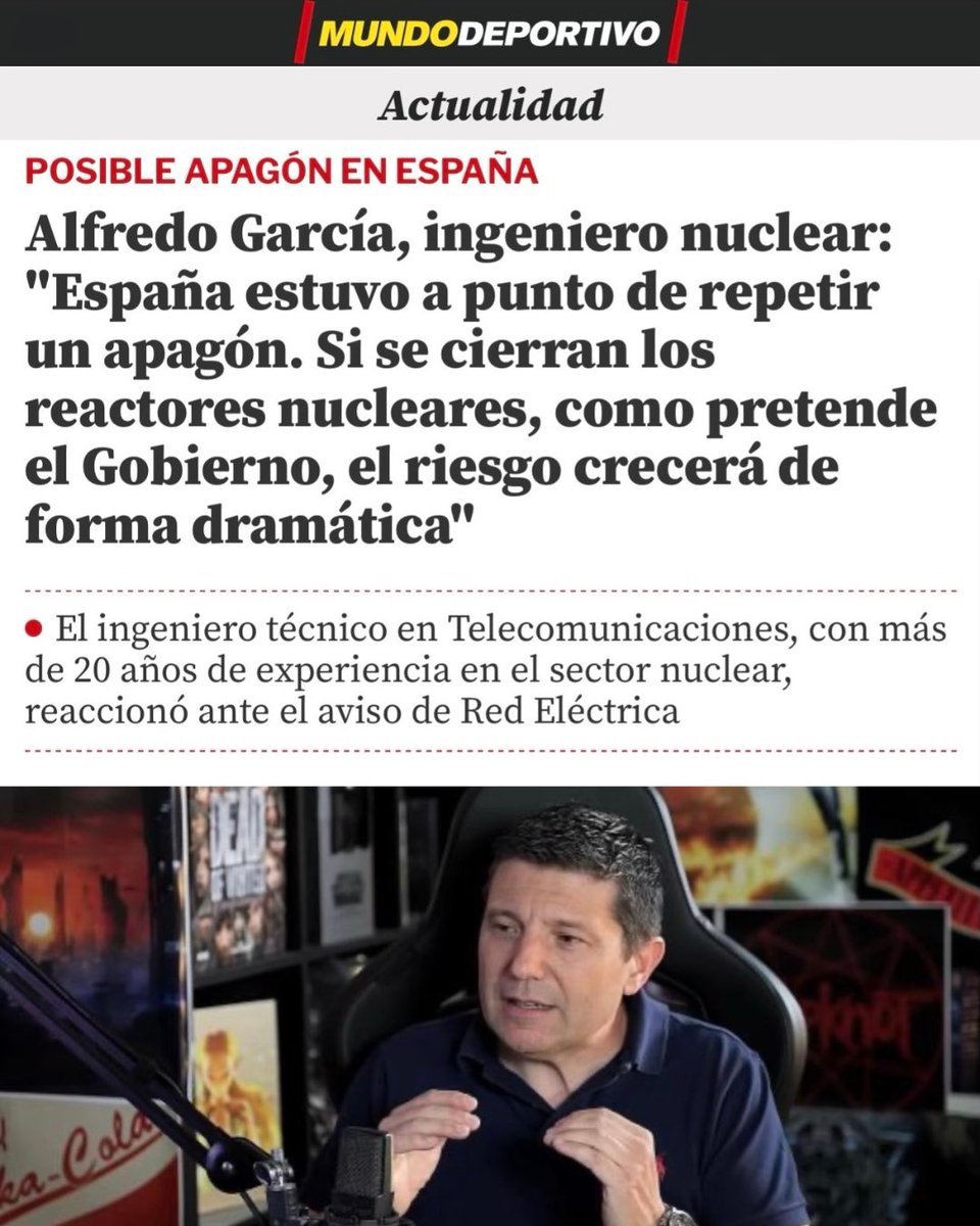 FernandoRod_07's tweet image. Absolutamente erróneo, afirmaciones impropias de un técnico con mínimo conocimiento del sistema eléctrico.

👉Por qué no se atreve Usted a contrastar con nadie estas afirmaciones? La gente merece una explicación técnica que avale lo que dice.
 @OperadorNuclear